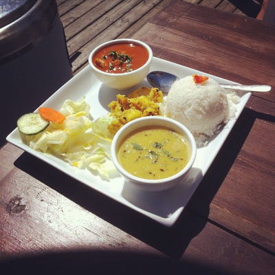 @westendbia: “Today’s lunch special at @GurkhaCA: Chicken curry, potato salad,