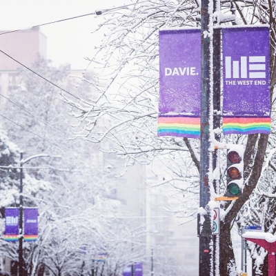 @westendbia: “The snow covered streets of the #DavieVillage yesterday. #westendyvr