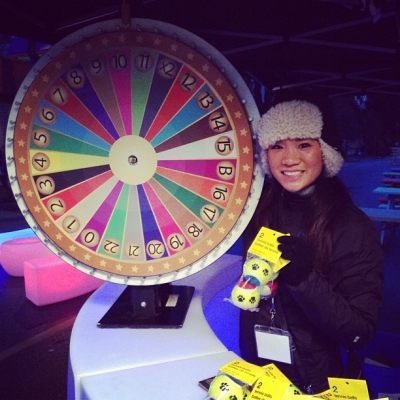 @westendbia: “Pam’s got the prize wheel up and running at