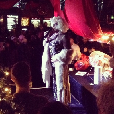 @westendbia: “The legendary @Joan_E_Drag reminding the crowd at Coco’s Christmas