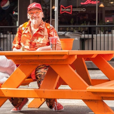 @westendbia: “Meet Hugo. His favorite picnic table at Bute Plaza