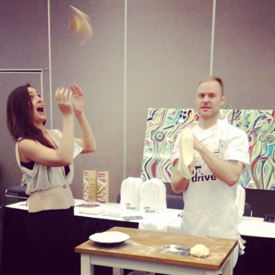 @westendbia: “Rebecca from @stewart_stephenson gets a dough tossing lesson from