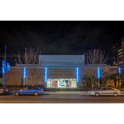 @westendbia: “Stefan Zubovic’s “Glowing Wall” illuminating Denman Street last night.