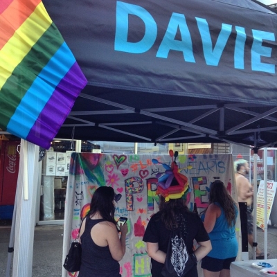 @westendbia: “Davie is bumping for tonight’s @vancouverpride Block party! Even