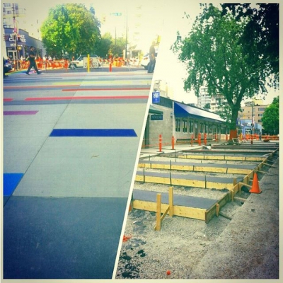 @jimdevaplaza: “#TBT What a difference! Different phases of construction in